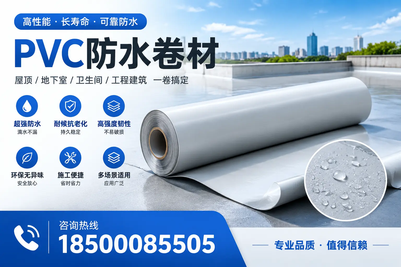 PVC防水卷材的防水效果评测,适合盐城的科学依据